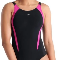 Arena Bodylift Lola U Back Panel One Piece Swimsuit Women, noir/rose -Natation Femme Soldes arena bodylift lola u back panel one piece swimsuit women black rose violet 5