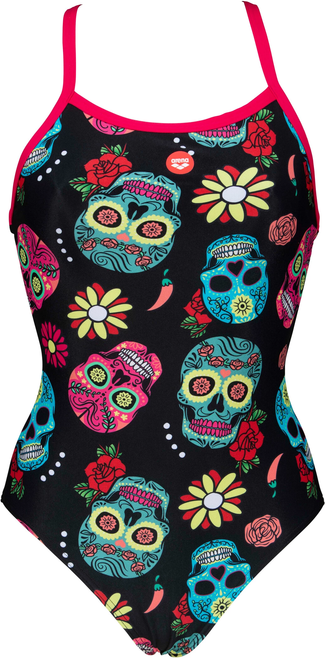 Arena Crazy Skulls Carnival Light Drop Back Swimsuit Women, noir/Multicolore 3 Arena Crazy Skulls Carnival Light Drop Back Swimsuit Women, noir/Multicolore