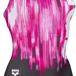 Arena Drawing Swim Pro Back Maillot de bain une pièce Femme, noir/rose -Natation Femme Soldes arena drawing swim pro back one piece swimsuit women black freak rose 5