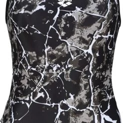 Arena Earth Texture Challenge Back Swimsuit Women, noir/gris
