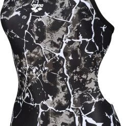 Arena Earth Texture Challenge Back Swimsuit Women, noir/gris -Natation Femme Soldes arena earth texture challenge back swimsuit women black black multi 3 1