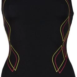 Arena Graphic V Back One Piece Swimsuit Women, noir
