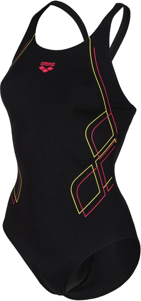 Arena Graphic V Back One Piece Swimsuit Women, noir 5 Arena Graphic V Back One Piece Swimsuit Women, noir – Image 3