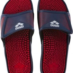 Arena Hook & Loop Slides, bleu/rouge -Natation Femme Soldes arena hook loop slides navy red white 2