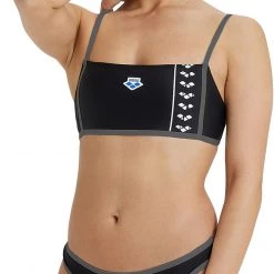 Arena Icons Logo Bandeau Bikini Women, rouge -Natation Femme Soldes arena icons logo bandeau bikini women black asphalt 3 1
