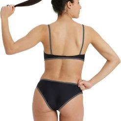 Arena Icons Logo Bandeau Bikini Women, noir -Natation Femme Soldes arena icons logo bandeau bikini women black asphalt 4