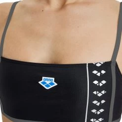 Arena Icons Logo Bandeau Bikini Women, noir -Natation Femme Soldes arena icons logo bandeau bikini women black asphalt 6