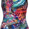 Arena Lace Back Allover One Piece Swimsuit Women, Multicolore -Natation Femme Soldes arena lace back allover one piece swimsuit women navy multi 1 1