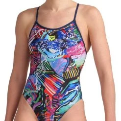 Arena Lace Back Allover One Piece Swimsuit Women, Multicolore 13 Arena Lace Back Allover One Piece Swimsuit Women, Multicolore -Natation Femme Soldes arena lace back allover one piece swimsuit women navy multi 6