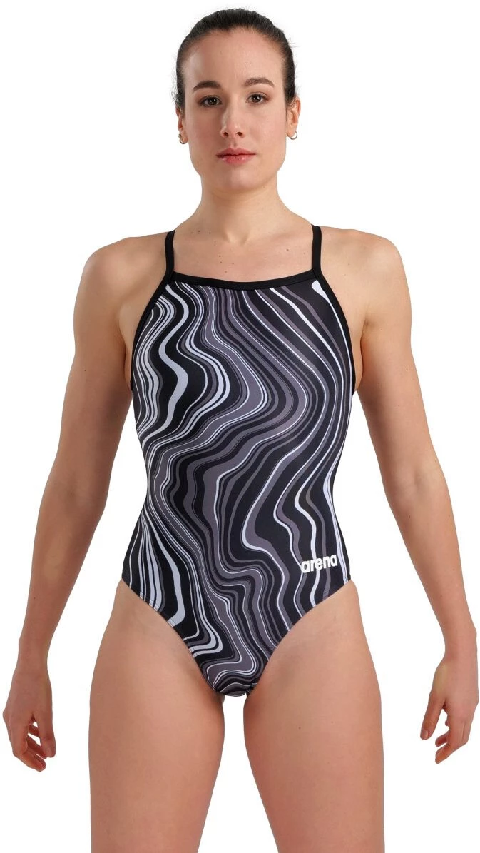 Arena Lightdrop Back Marbled One Piece Swimsuit Women, noir/gris 7 Arena Lightdrop Back Marbled One Piece Swimsuit Women, noir/gris – Image 5