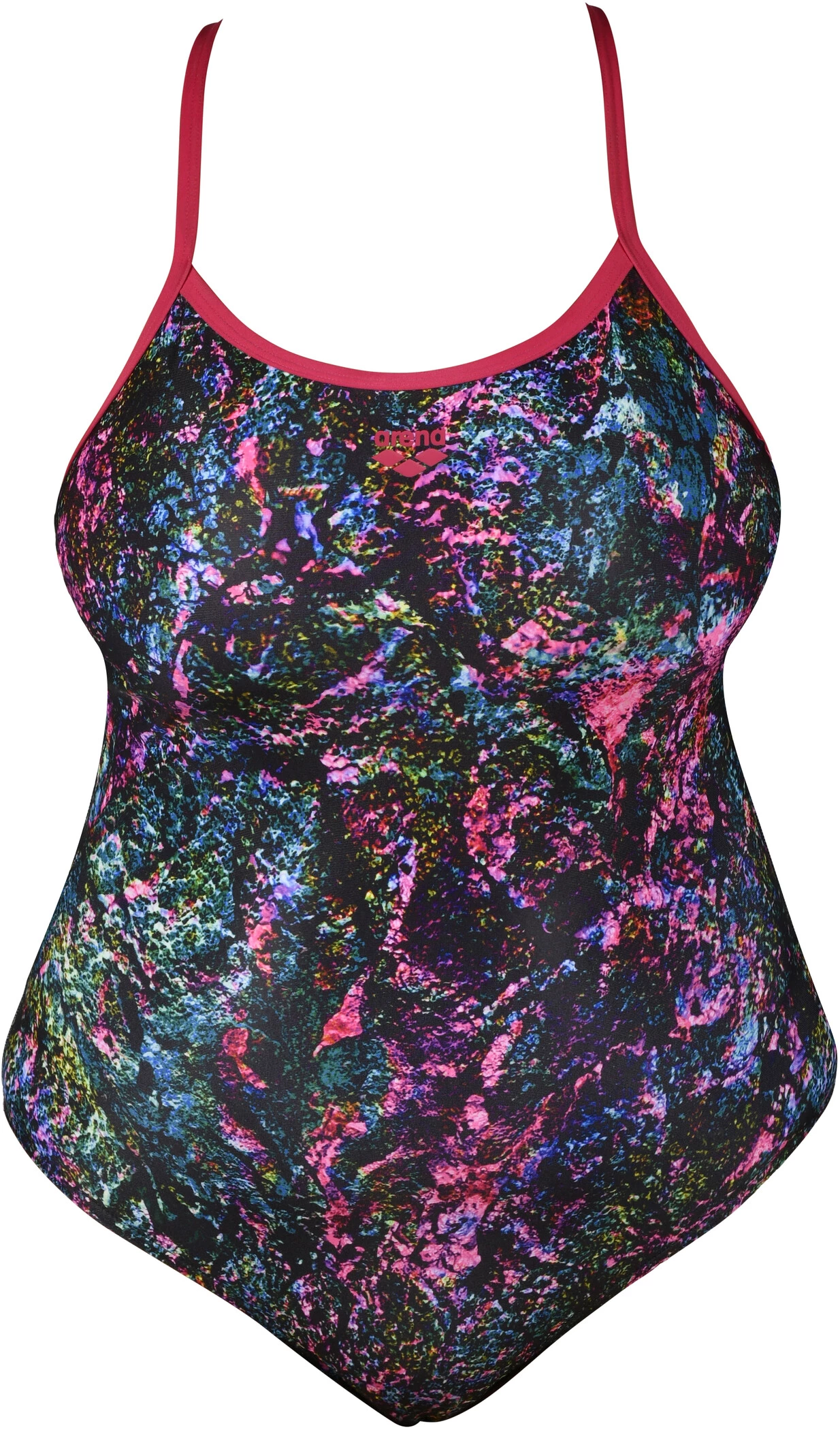 Arena Mountains Texture Light Drop Back Swimsuit Plus Women, noir/Multicolore 3 Arena Mountains Texture Light Drop Back Swimsuit Plus Women, noir/Multicolore