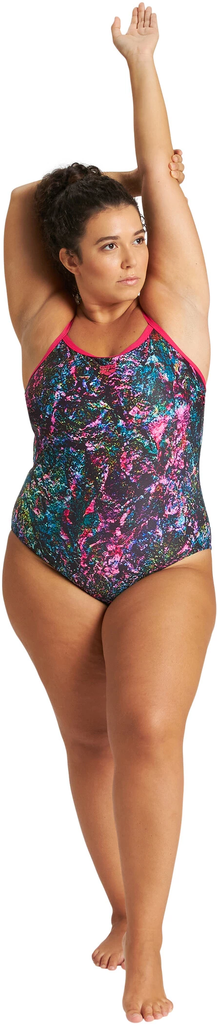 Arena Mountains Texture Light Drop Back Swimsuit Plus Women, noir/Multicolore 7 Arena Mountains Texture Light Drop Back Swimsuit Plus Women, noir/Multicolore – Image 5