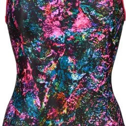 Arena Mountains Texture Light Drop Back Swimsuit Women, violet/Multicolore