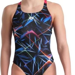 Arena Pro Back Allover One Piece Swimsuit Women, noir/Multicolore -Natation Femme Soldes arena pro back allover one piece swimsuit women black multi freak rose 5