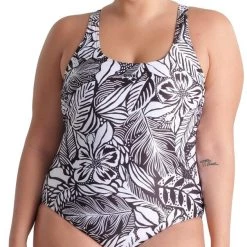 Arena Pro Back Allover Plus One Piece Swimsuit Women, noir/blanc -Natation Femme Soldes arena pro back allover plus one piece swimsuit women black multi 5