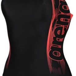 Arena Pro Back Graphic One Piece Swimsuit Women, noir/jaune -Natation Femme Soldes arena pro back graphic one piece swimsuit women black fluo red 3 1