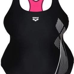 Arena Pro Back Graphic Plus One Piece Swimsuit Women, noir/turquoise
