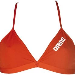 Arena Solid Tie Back T-shirt zippé Femme, rouge