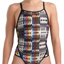 Arena Super Fly Back Allover One Piece Swimsuit Women, Multicolore -Natation Femme Soldes arena super fly back allover one piece swimsuit women black multi 5