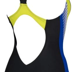 Arena Threefold V Back One Piece Swimsuit Women, bleu -Natation Femme Soldes arena threefold v back one piece swimsuit women black neon blue soft green 4