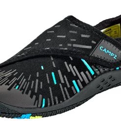 CAMPZ Chaussures d’eau Avec Crochet Et Boucle, noir/gris