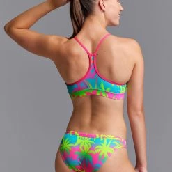 Funkita Swim Crop Top Women, bleu/rose -Natation Femme Soldes funkita swim crop top women hawaiian heaven 5