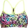 Funkita Swim Crop Top Women, bleu/Multicolore -Natation Femme Soldes funkita swim crop top women messed up 1 2