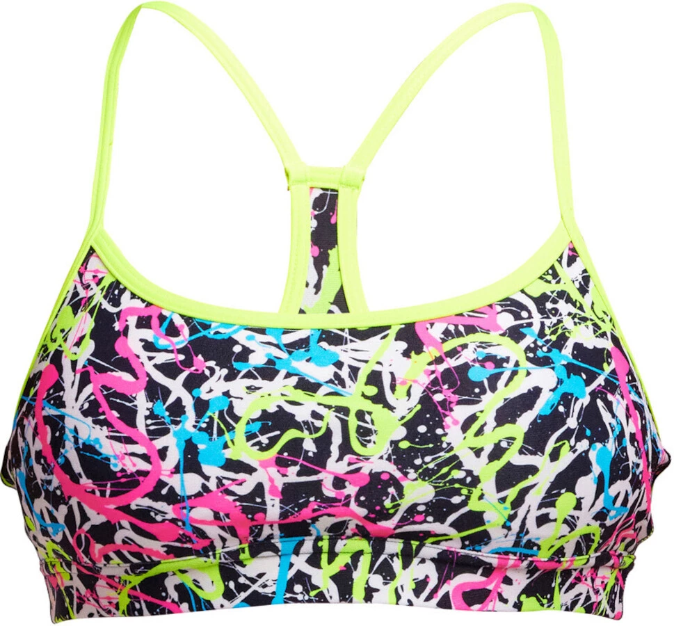 Funkita Swim Crop Top Women, noir/blanc 3 Funkita Swim Crop Top Women, noir/blanc