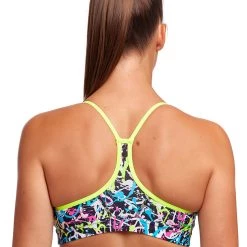 Funkita Swim Crop Top Women, bleu/Multicolore -Natation Femme Soldes funkita swim crop top women messed up 3 2