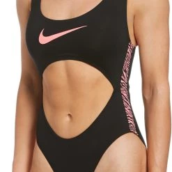 Nike Swim Cut Out One Piece Swimsuit Women, noir