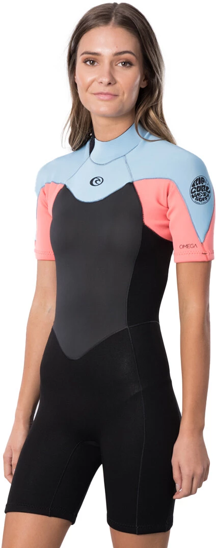 Rip Curl Omega Combinaison de printemps à fermeture éclair arrière manches courtes 1,5mm Femme, noir/gris 4 Rip Curl Omega Combinaison de printemps à fermeture éclair arrière manches courtes 1,5mm Femme, noir/gris – Image 2