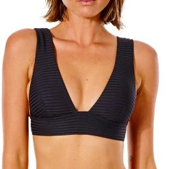 Rip Curl Premium Surf Deep V Bikini Top Women, noir