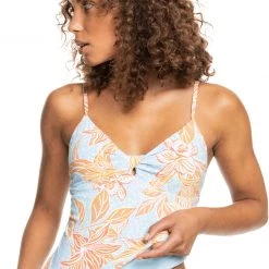 Roxy Island In The Sun Tankini Top Women, bleu/orange