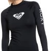 Roxy Whole Hearted LS Rashguard Women, bleu 2 Roxy Whole Hearted LS Rashguard Women, bleu -Natation Femme Soldes roxy whole hearted ls rashguard women anthracite 1