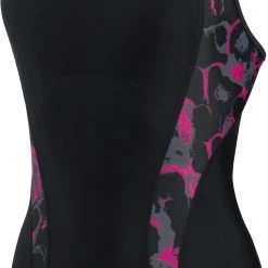 Speedo Allover Panel Laneback Swimsuit Women, noir