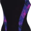 Speedo Allover Panel Laneback Swimsuit Women, bleu -Natation Femme Soldes speedo allover panel laneback swimsuit women black royal purple diva 1