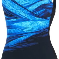 Speedo AmberGlow Printed Shaping Swimsuit Women, noir/bleu