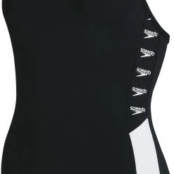 Speedo Boom Logo Splice Muscleback Swimsuit Women, noir