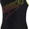 Speedo Boom Logo Turnback Swimsuit Women, noir 1 Speedo Boom Logo Turnback Swimsuit Women, noir -Natation Femme Soldes speedo boom logo turnback swimsuit women black atomic lime electric pink 1