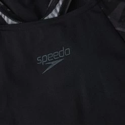 Speedo Hyperboom Splice Muscleback Swimsuit Women, noir -Natation Femme Soldes speedo endurance printed thinstrap bikini women hyper black oxid usa charcoal 2 2