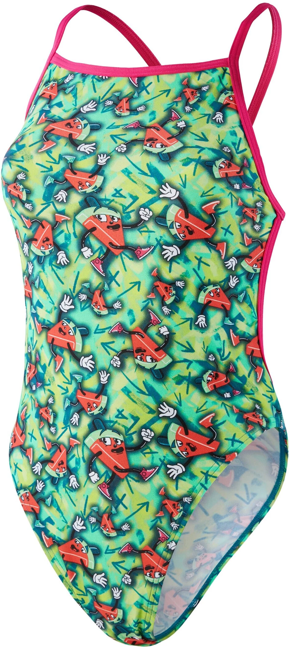 Speedo Melon Allover V-Back Swimsuit Women, vert/rouge 3 Speedo Melon Allover V-Back Swimsuit Women, vert/rouge