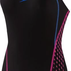Speedo Placement Panel Muskleback Swimsuit Women, noir/rose