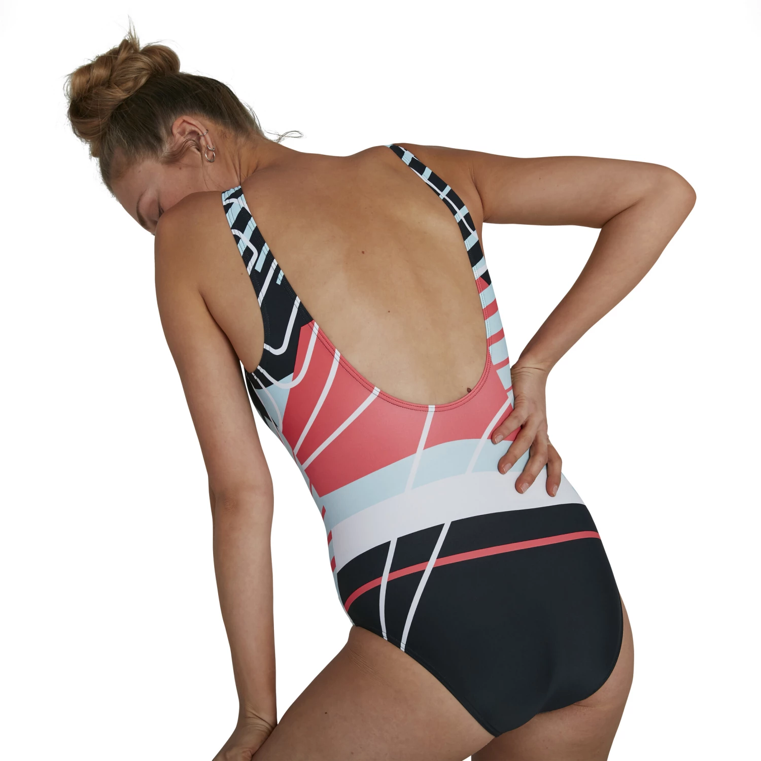 Speedo Placement U-Back Swimsuit Women, noir/Multicolore 4 Speedo Placement U-Back Swimsuit Women, noir/Multicolore – Image 2