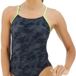 TYR Blackout Camo Swimsuit Women, gris 11 TYR Blackout Camo Swimsuit Women, gris -Natation Femme Soldes tyr blackout camo swimsuit women black green 4