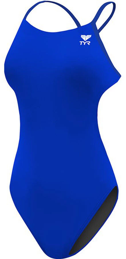 TYR Solid Maillot de bain Cutoutfit Femme, bleu 3 TYR Solid Maillot de bain Cutoutfit Femme, bleu